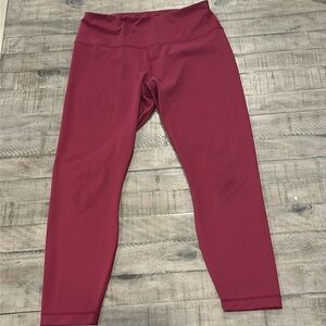 90 Degree by Reflex Woman’s Leggings Polyester Spandex Red Maroon Size Large